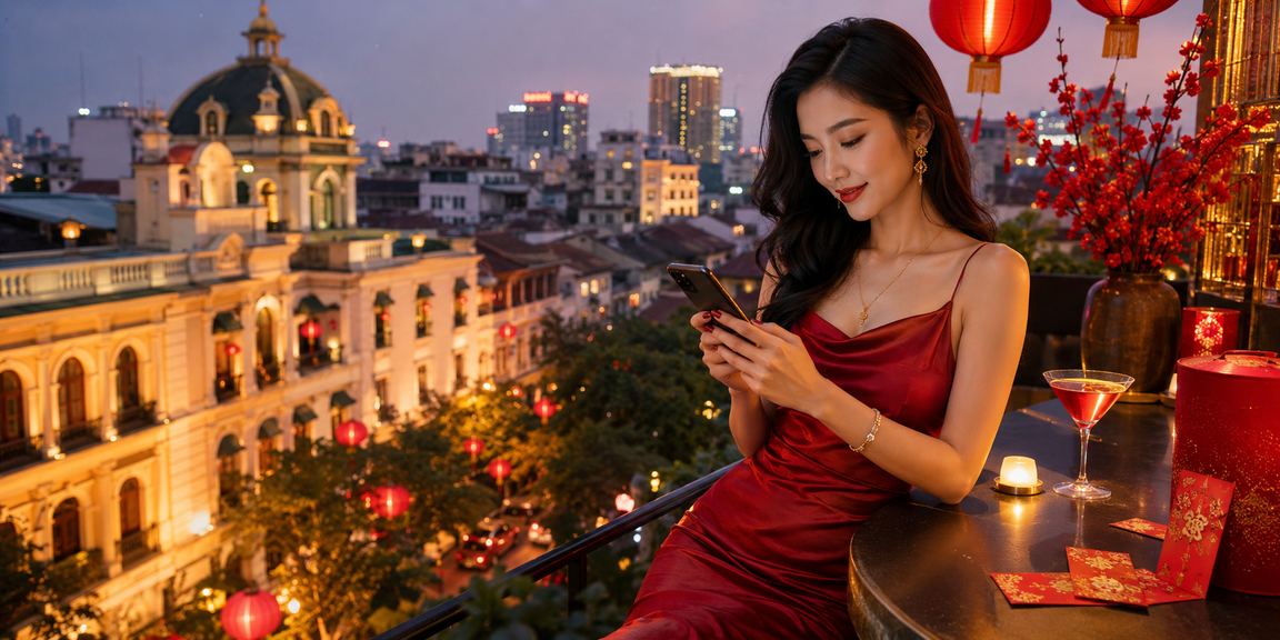 Cảnh phố đèn lồng thưởng lớn tại Hà Nội về đêm